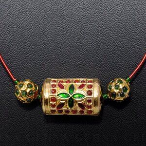 Ruby and Emerald Jadau Lac pendant necklace CYBER MONDAY